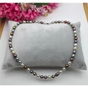 Honora Freshwater Pearl Necklace 20 In Multicolor 7mm Sterling Silver Clasp